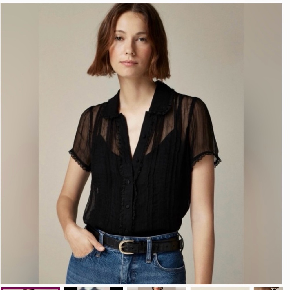 Elegant Black Sheer Blouse